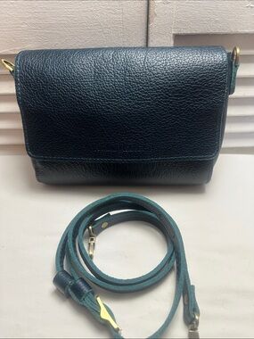 Portland Leather Crossbody Bag in Westward Blue